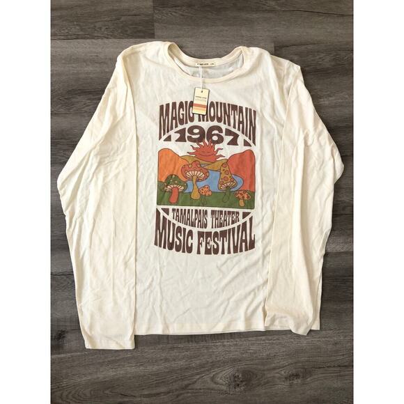 Marine Layer Graphic Tee Magic Mountain Graphic Long Sleeve T-Shirt NWT L / XL - Picture 2 of 7